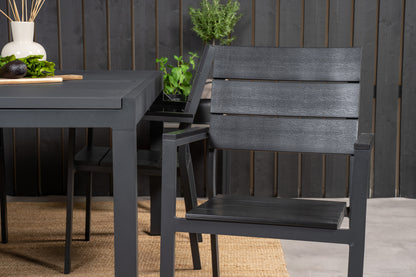 Levels & Marbella Spisestole Sort + Spisebord 160x100x75