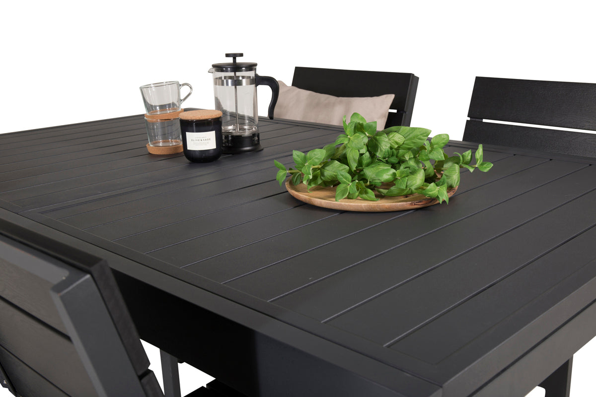 Levels & Marbella Spisestole Sort + Spisebord 160x100x75