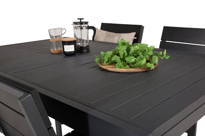 Levels & Marbella Spisestole Sort + Spisebord 160x100x75