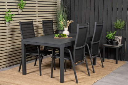 Copacabana & Marbella Reclinerstole Sort + Spisebord 160x100x75