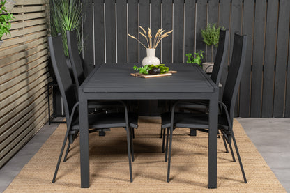 Copacabana & Marbella Reclinerstole Sort + Spisebord 160x100x75