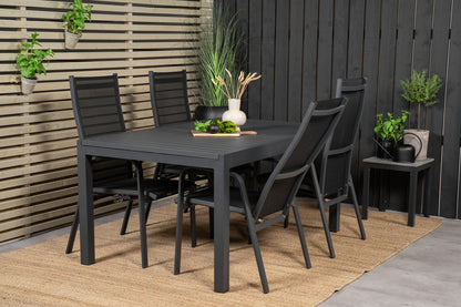 Copacabana & Marbella Reclinerstole Sort + Spisebord 160x100x75