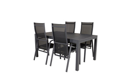 Copacabana & Marbella Reclinerstole Sort + Spisebord 160x100x75