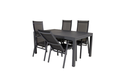 Copacabana & Marbella Reclinerstole Sort + Spisebord 160x100x75