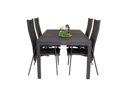 Copacabana & Marbella Reclinerstole Sort + Spisebord 160x100x75