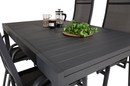 Copacabana & Marbella Reclinerstole Sort + Spisebord 160x100x75