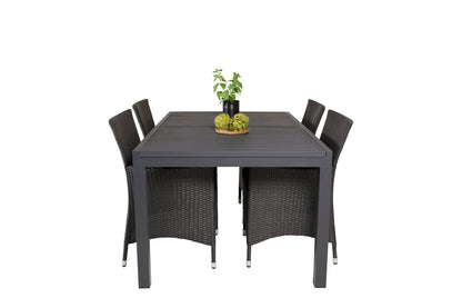 Knick & Marbella Spisestole Sort + Spisebord 160x100x75