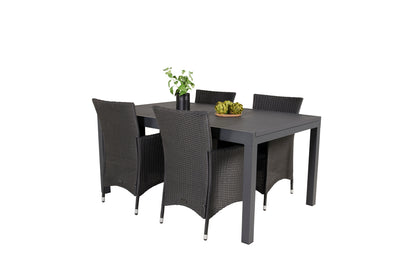 Knick & Marbella Spisestole Sort + Spisebord 160x100x75