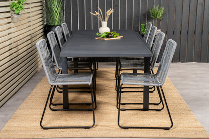 Lindos & Marbella Spisestole Grå + Spisebord 160x100x75