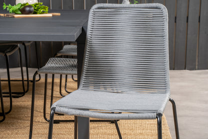 Lindos & Marbella Spisestole Grå + Spisebord 160x100x75