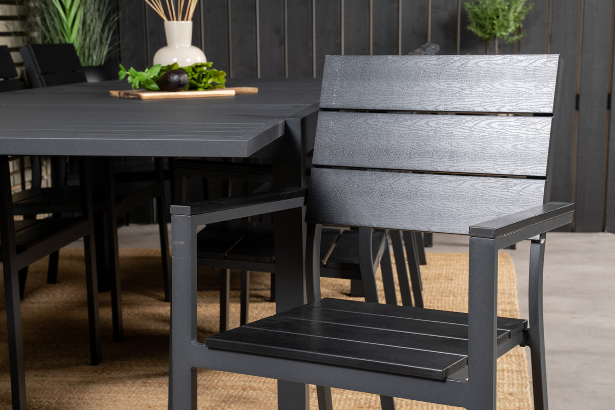 Levels & Marbella Spisestole Sort + Spisebord 240x100