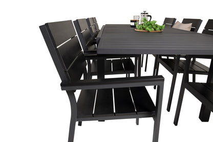 Levels & Marbella Spisestole Sort + Spisebord 240x100