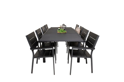 Levels & Marbella Spisestole Sort + Spisebord 240x100