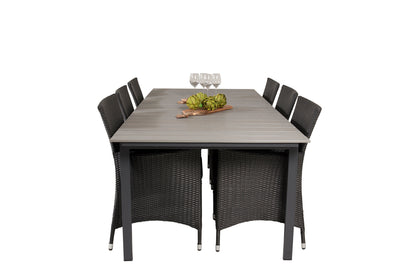 Levels & Knick Spisebord 229x100x75 + Spisestole Sort