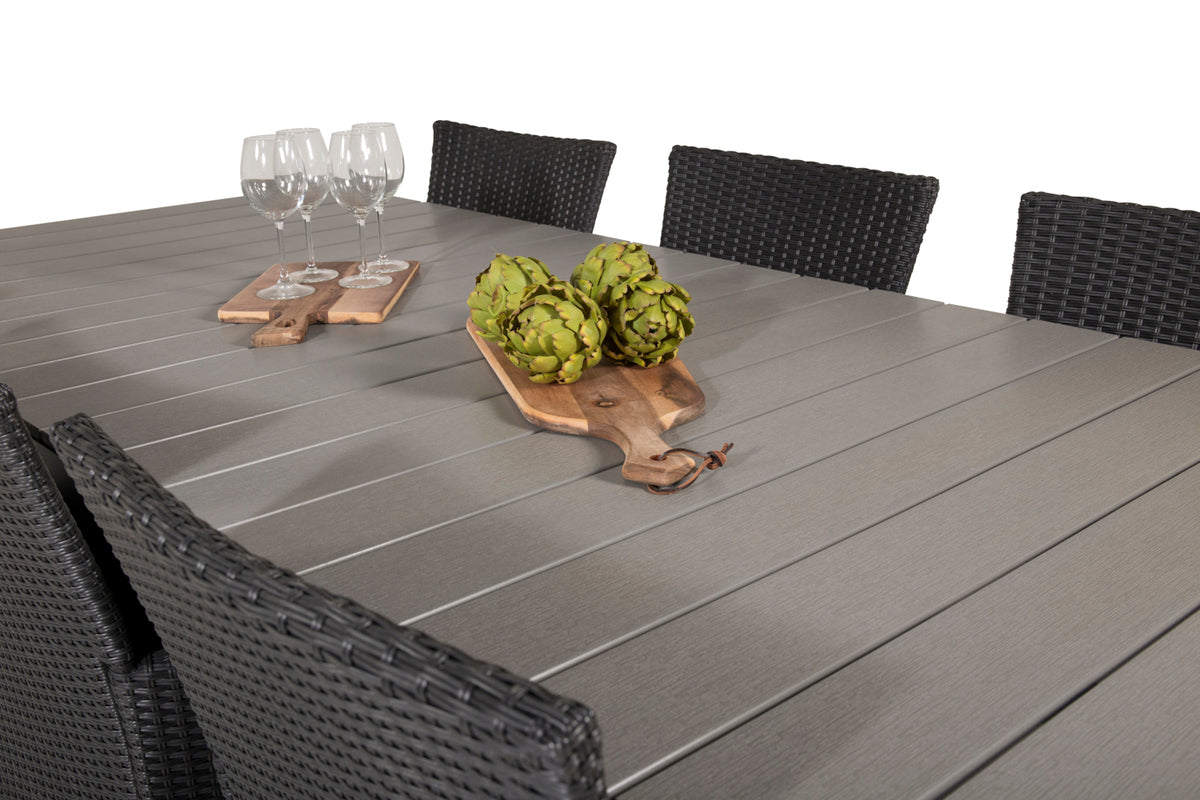 Levels & Knick Spisebord 229x100x75 + Spisestole Sort