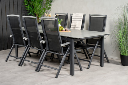 Levels & Albany Spisebord 229x100x75 + Positionsstole Sort