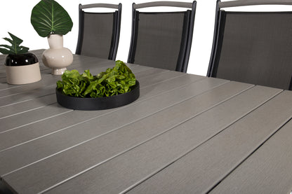 Levels & Albany Spisebord 229x100x75 + Positionsstole Sort