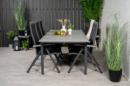 Levels & Albany Spisebord 229x100x75 + Positionsstole Sort