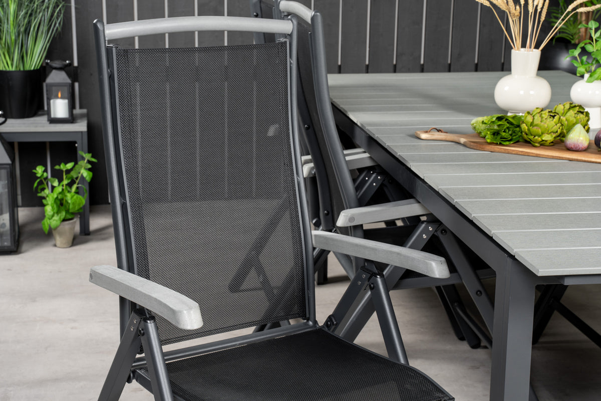 Levels & Albany Spisebord 229x100x75 + Positionsstole Sort