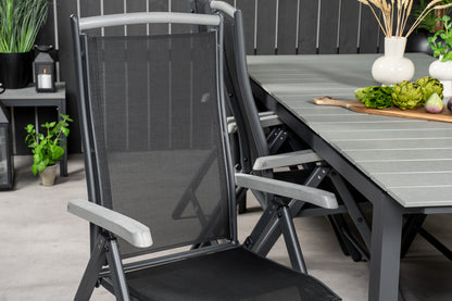 Levels & Albany Spisebord 229x100x75 + Positionsstole Sort