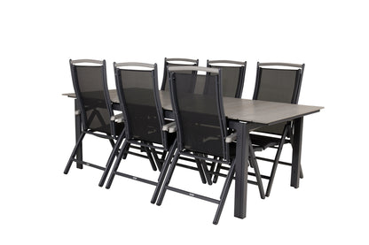 Levels & Albany Spisebord 229x100x75 + Positionsstole Sort