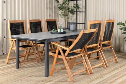 Levels & Peter Spisebord 229x100x75 + Positionsstole Natur