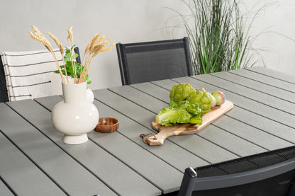 Levels & Parma Spisebord 224x100 + Spisestole Sort