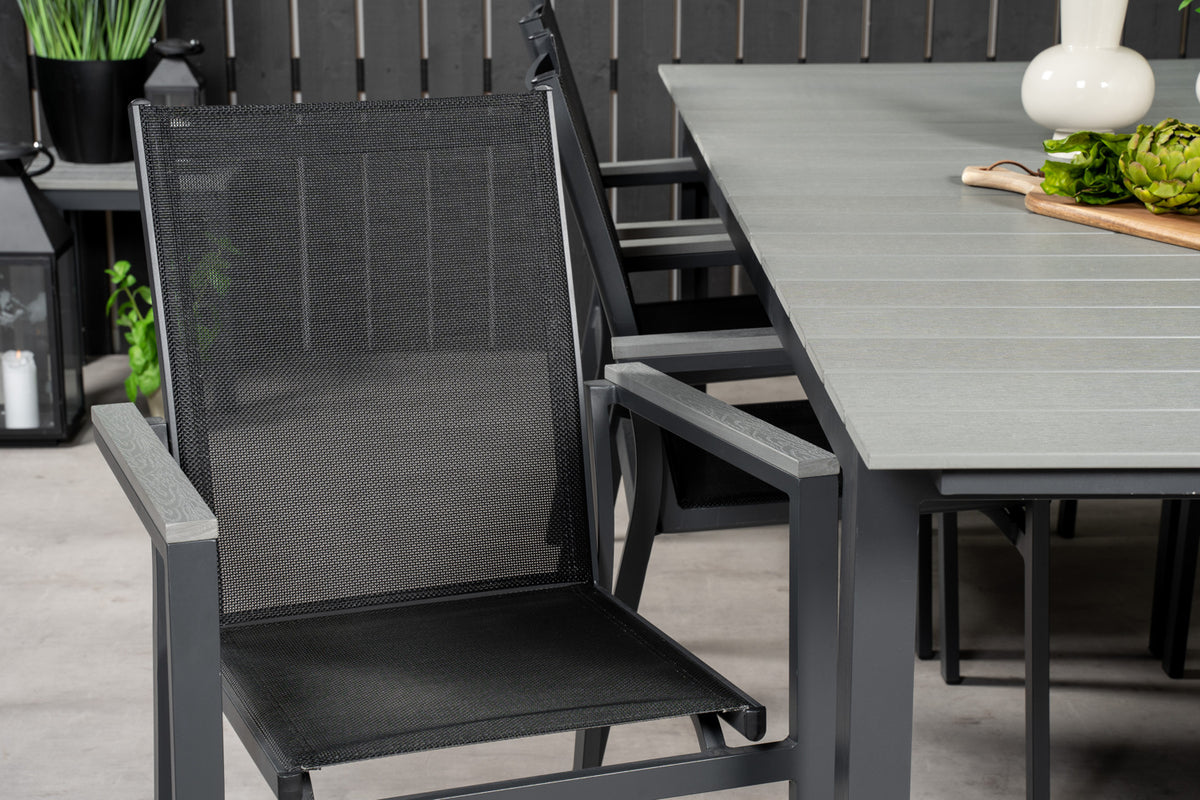 Levels & Parma Spisebord 224x100 + Spisestole Sort