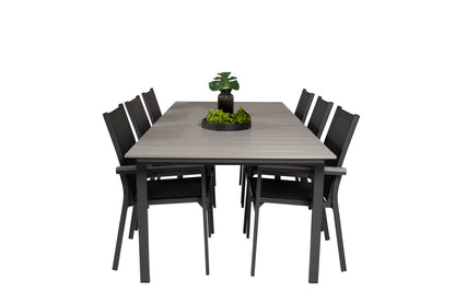 Levels & Parma Spisebord 224x100 + Spisestole Sort