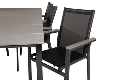 Levels & Parma Spisebord 224x100 + Spisestole Sort