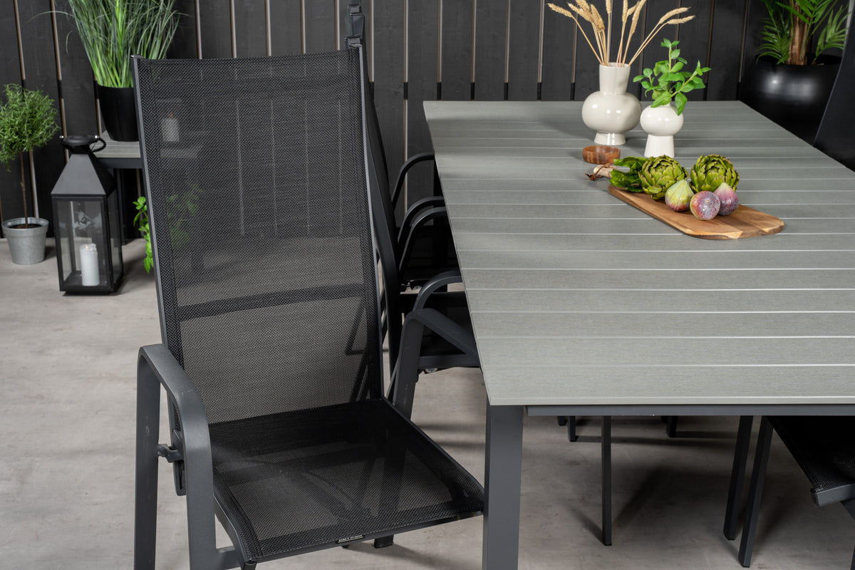 Levels & Copacabana Spisebord 229x100x75 + Reclinerstole Sort