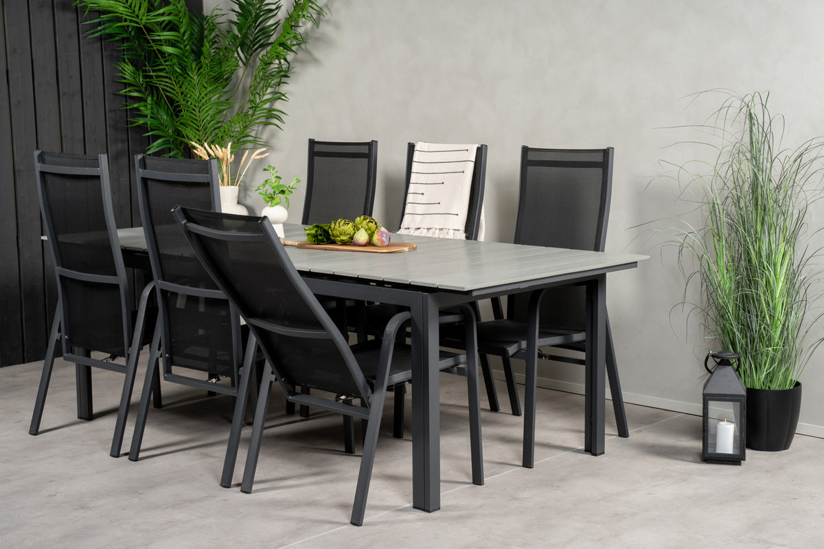 Levels & Copacabana Spisebord 229x100x75 + Reclinerstole Sort