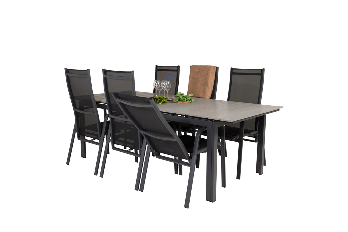 Levels & Copacabana Spisebord 229x100x75 + Reclinerstole Sort