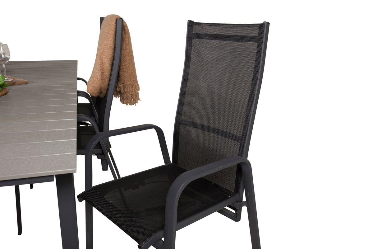 Levels & Copacabana Spisebord 229x100x75 + Reclinerstole Sort