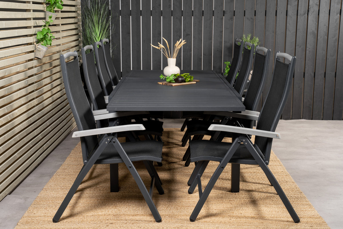 Albany & Marbella Positionsstole Sort + Spisebord 160x100x75