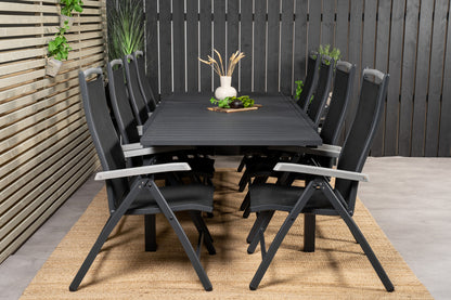 Albany & Marbella Positionsstole Sort + Spisebord 160x100x75