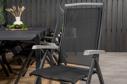 Albany & Marbella Positionsstole Sort + Spisebord 160x100x75
