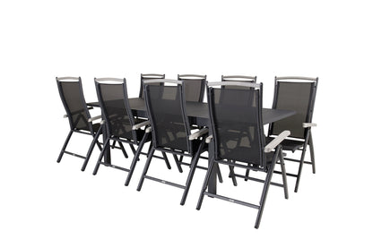 Albany & Marbella Positionsstole Sort + Spisebord 160x100x75