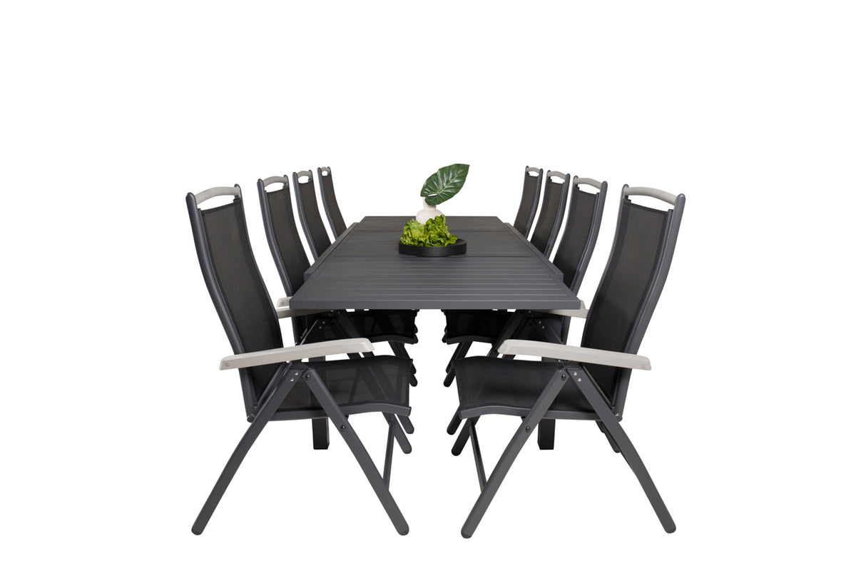 Albany & Marbella Positionsstole Sort + Spisebord 160x100x75