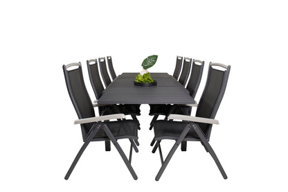 Albany & Marbella Positionsstole Sort + Spisebord 160x100x75