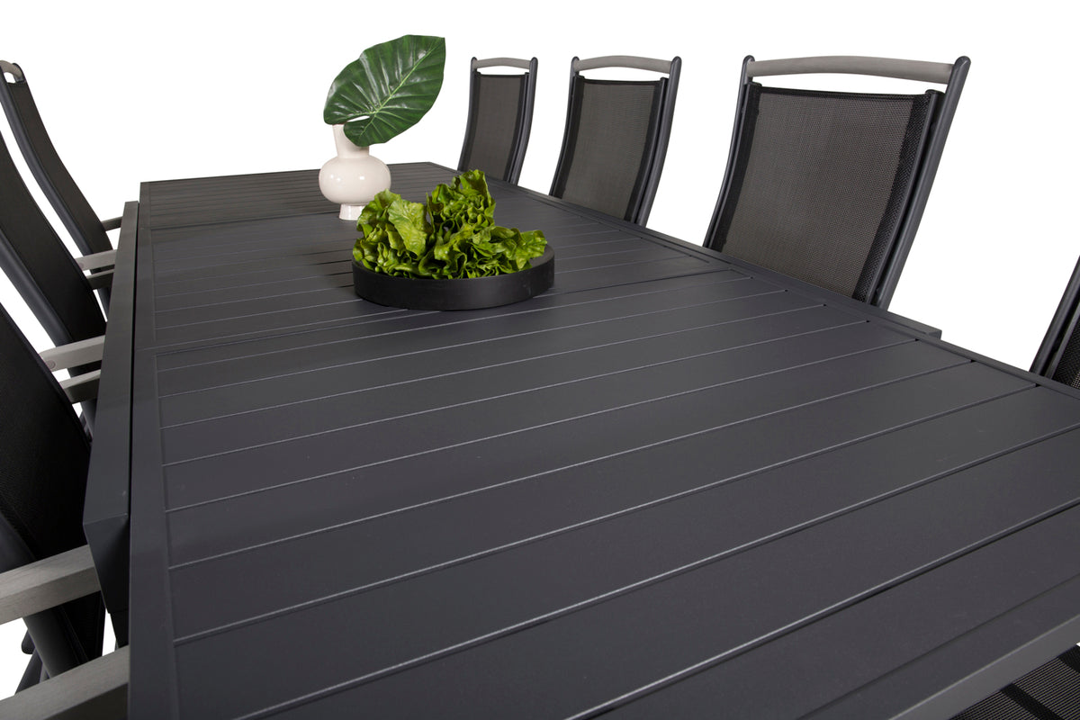 Albany & Marbella Positionsstole Sort + Spisebord 160x100x75