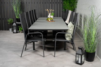 Levels & Copacabana Spisebord 229x100x75 + Reclinerstole Sort