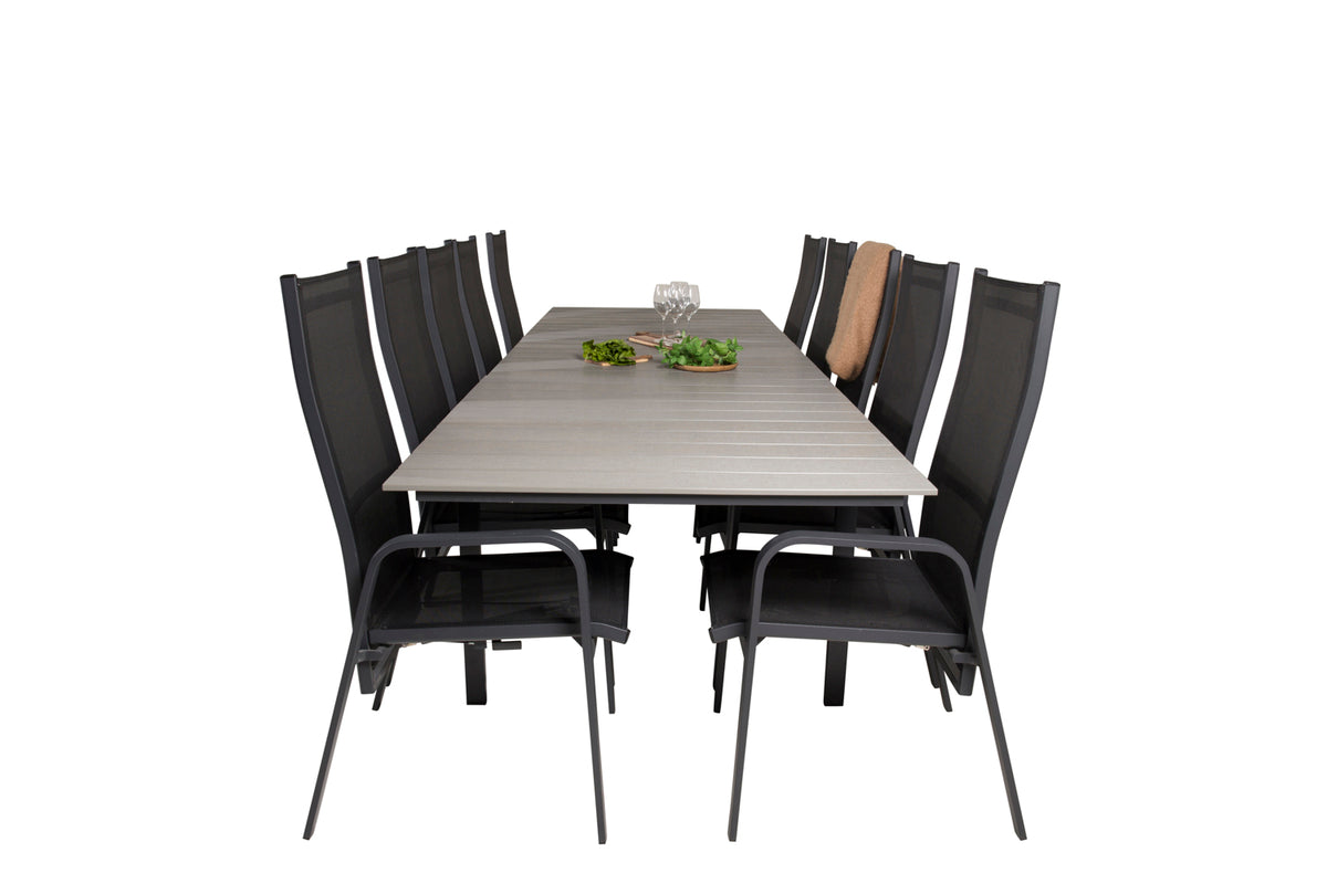 Levels & Copacabana Spisebord 229x100x75 + Reclinerstole Sort