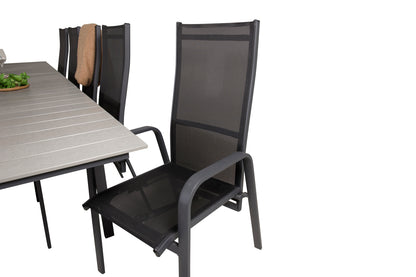 Levels & Copacabana Spisebord 229x100x75 + Reclinerstole Sort