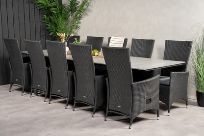 Levels & Padova Spisebord 229x100x75 + Reclinerstole Sort