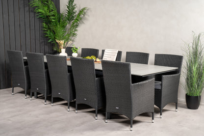 Levels & Malin Spisebord 229x100x75 + Spisestole Sort