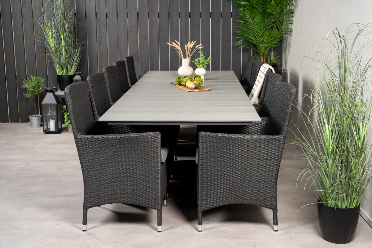 Levels & Malin Spisebord 229x100x75 + Spisestole Sort