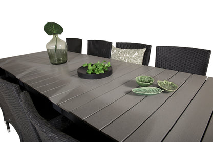 Levels & Malin Spisebord 229x100x75 + Spisestole Sort