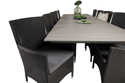 Levels & Malin Spisebord 229x100x75 + Spisestole Sort