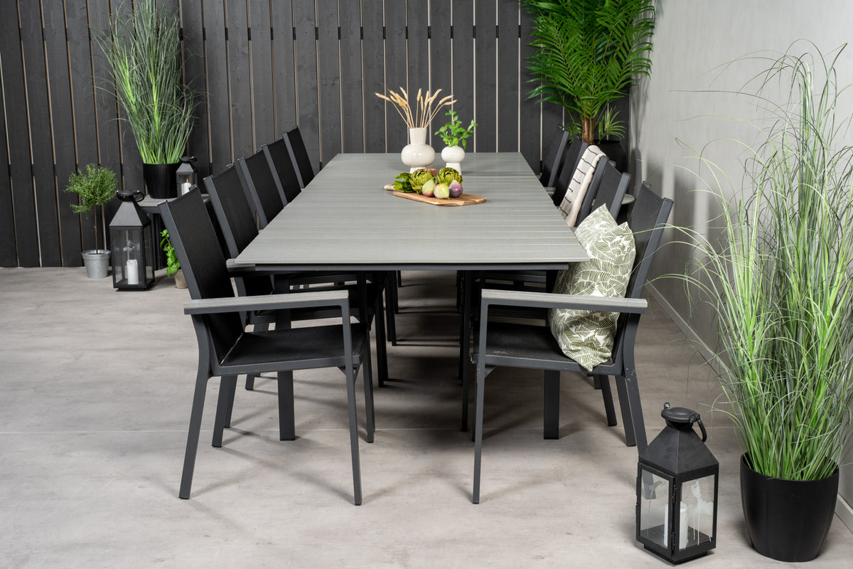 Levels & Parma Spisebord 224x100 + Spisestole Sort